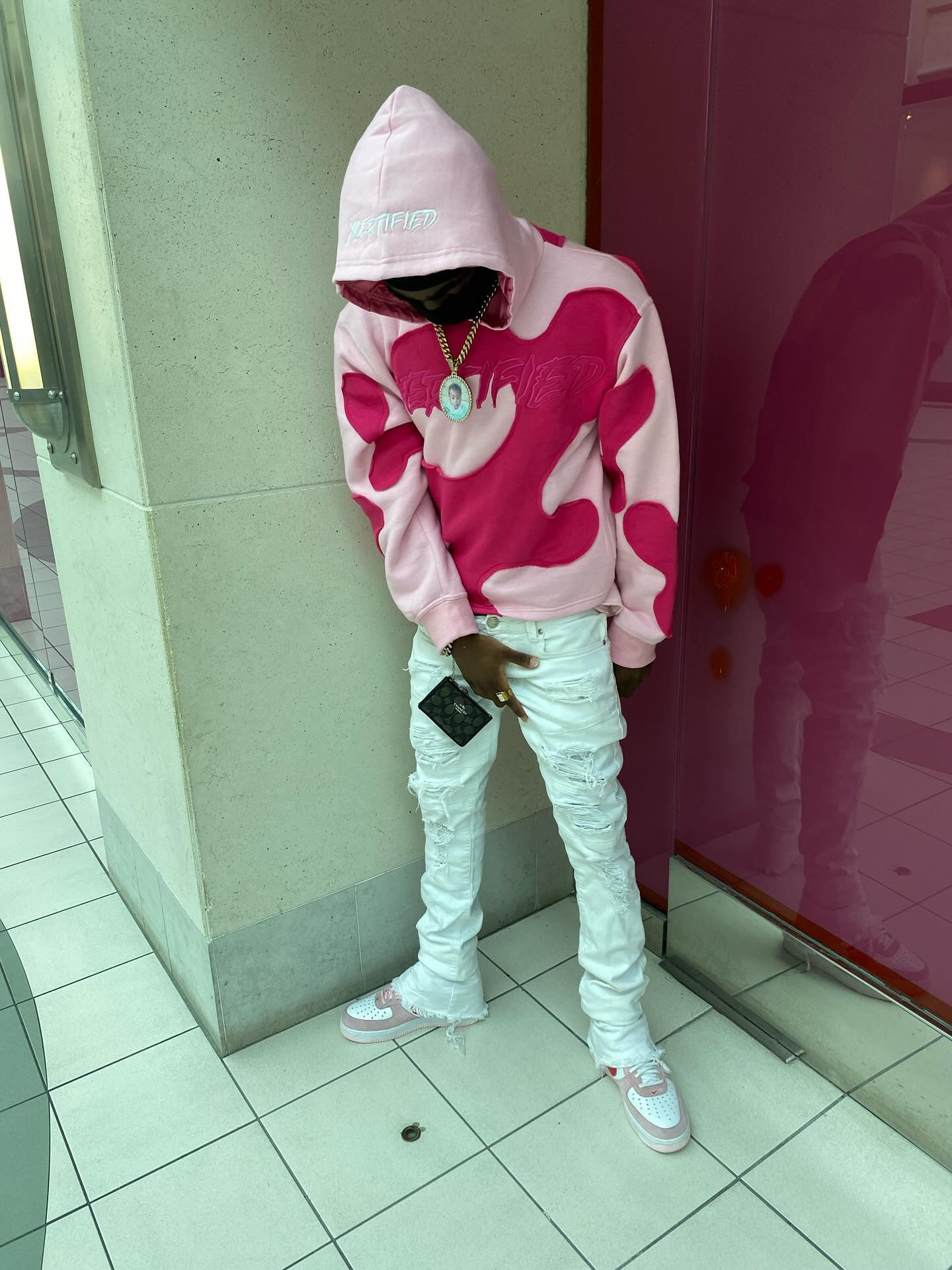 Xcertified crop pink hoodie