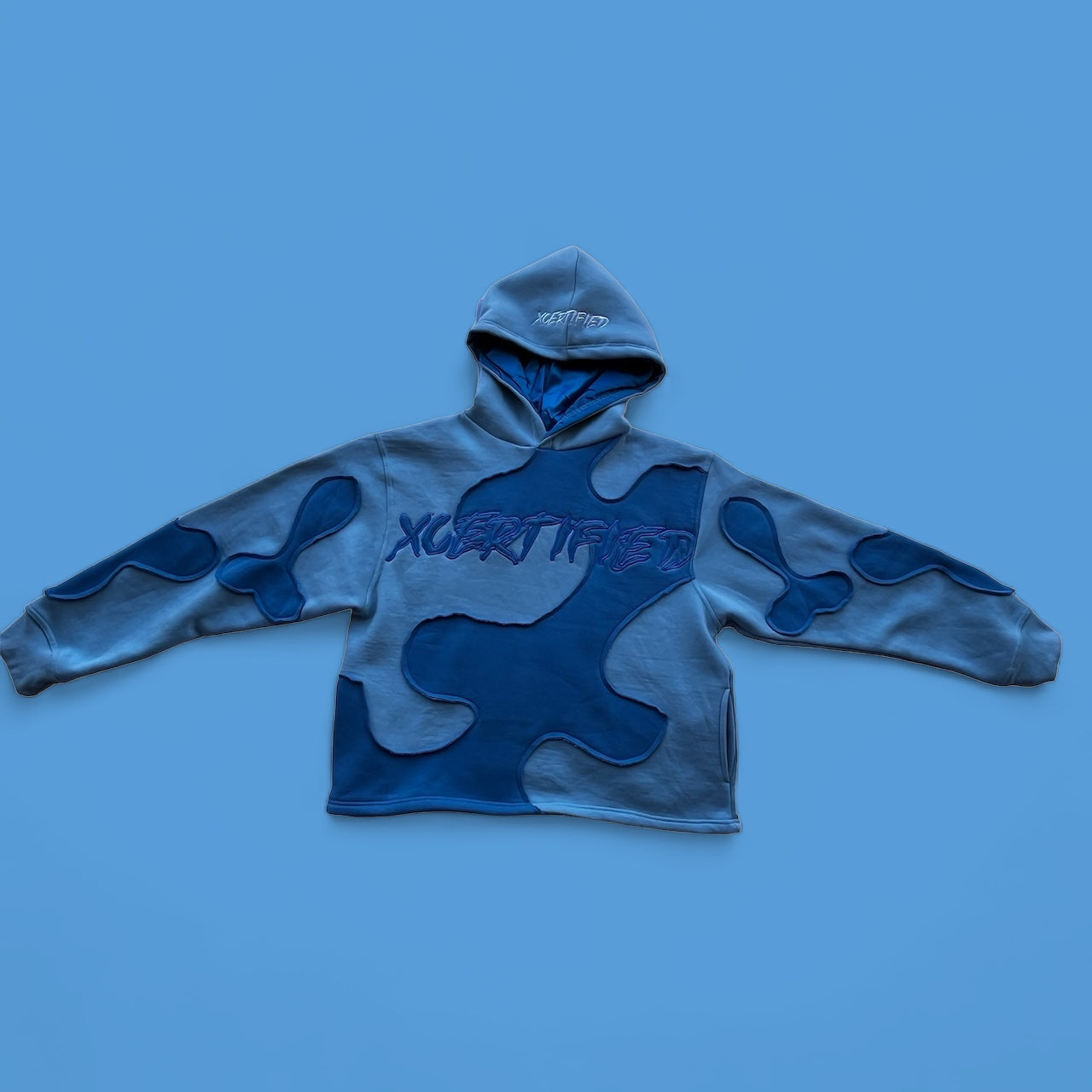 Xcertified crop blue hoodie