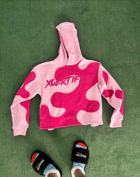 Xcertified crop pink hoodie